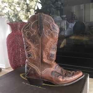 Genuine Brown Leather Cowgirl Boot